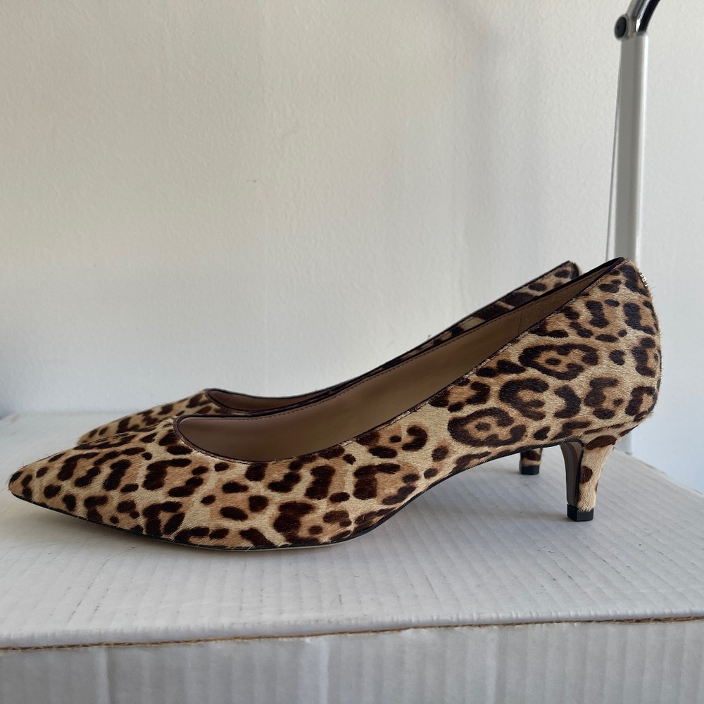 Sam Edelman animal print 9 1/2 wide shoes kitten heel